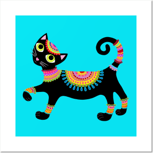 Cool colourful kitty cat Posters and Art